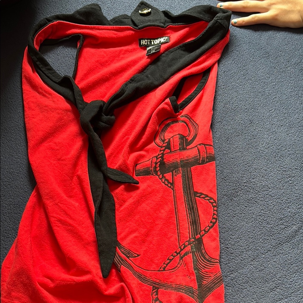 Hot Topic Red and Black Nautical Dress